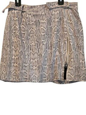 Free People Magic Snakeskin Print Moto Mini Skirt Size 4